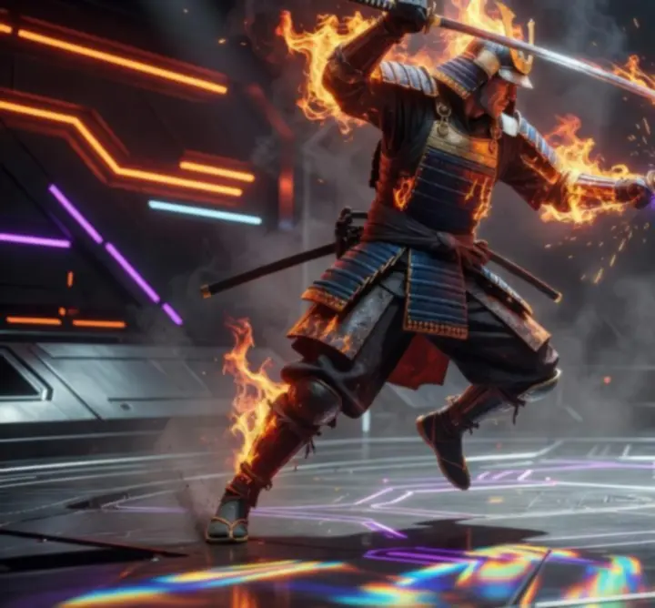 Epickie starcie ninja i samuraja na futurystycznej arenie PvP w Ultimate Game Zone Pl